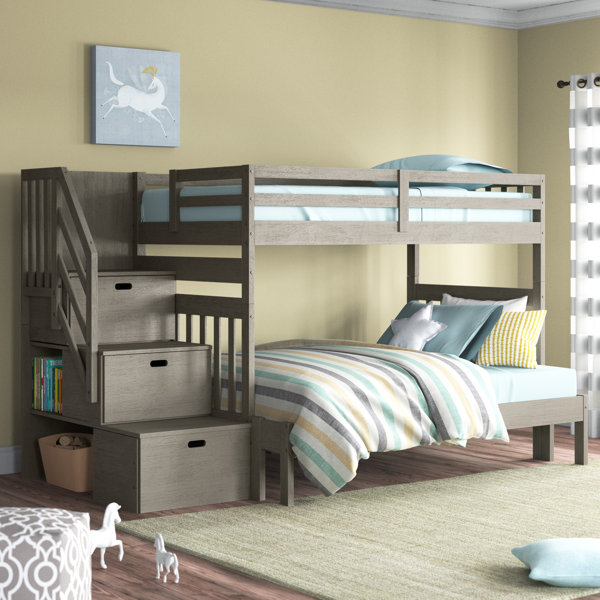 Ahmia Kids Twin Over Full Bunk Bed with Drawers